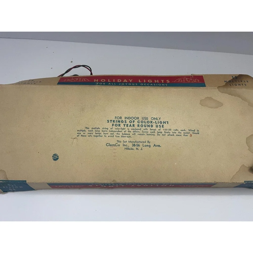 Vintage Holiday Blue Lights 15 Count Christmas Tree Lights